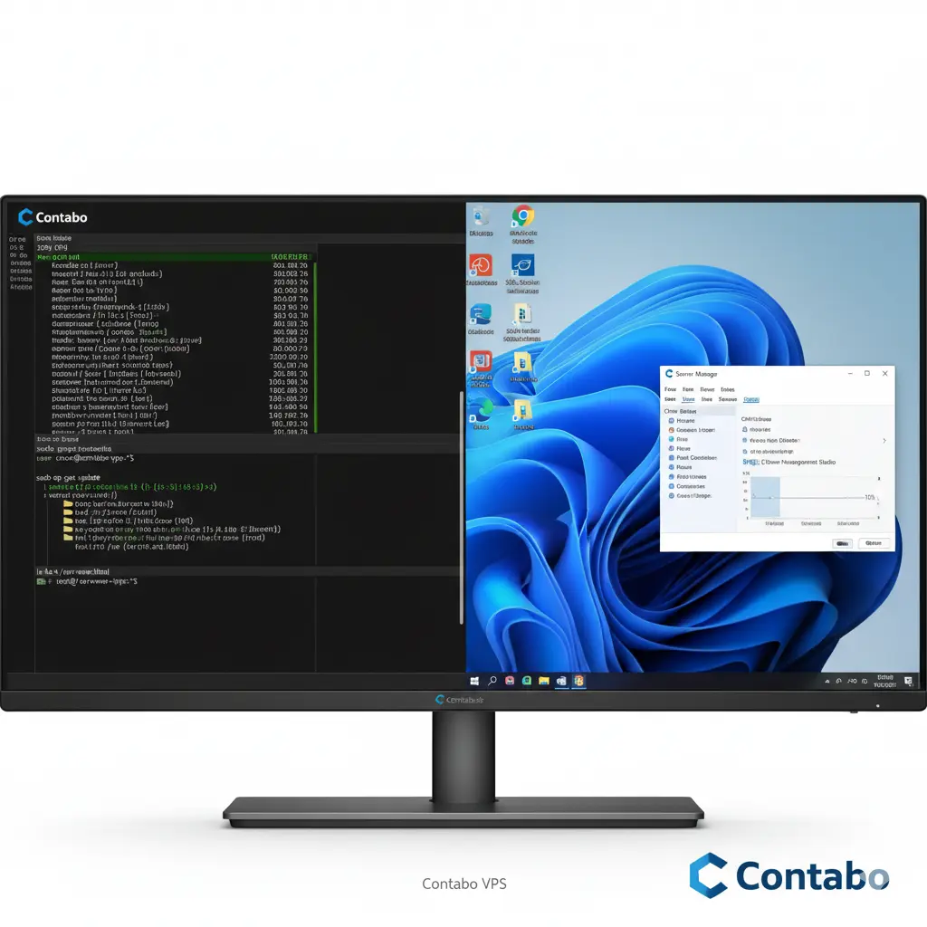 Windows versus Linux interface comparison on Contabo servers